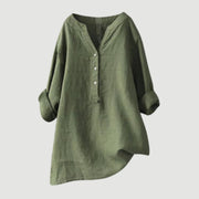 Soft V-Neck Buttoned Tunic Casual Workwear