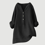 Soft V-Neck Buttoned Tunic Casual Workwear