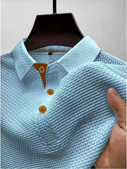 Textured Button-Down Polo Shirt Style Clothing Casual Wear Breathable