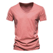 V-Neck Cotton T-Shirt Casual Everyday Wear Breathable Lightweight
