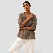 V-Neck Linen Blouse