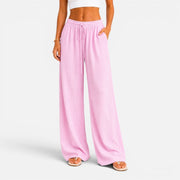 Wide Leg Drawstring Pants Lightweight Style Everyday Wear Adjustable