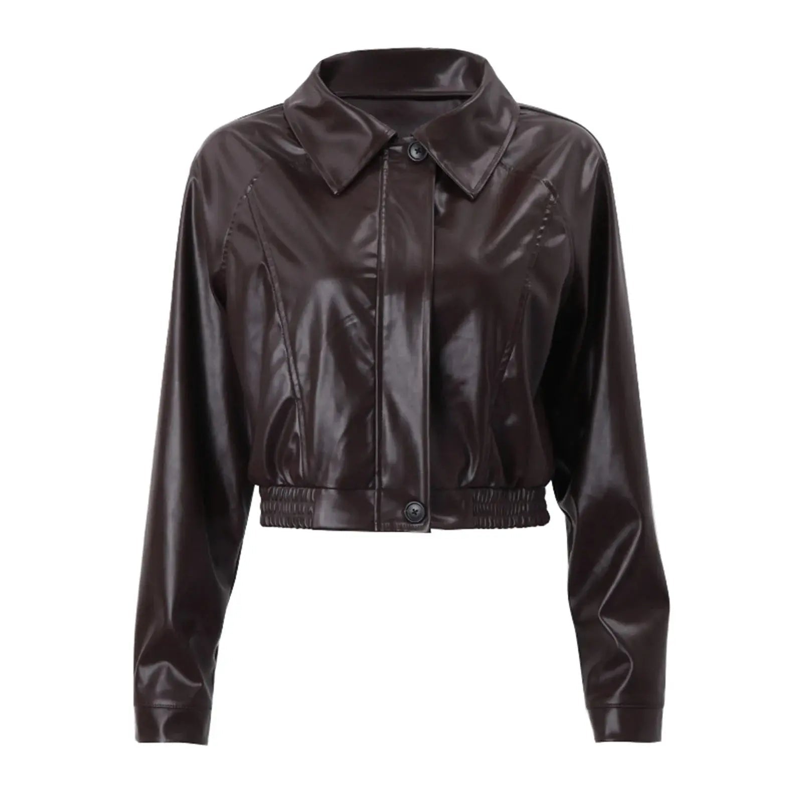 LISETTE - CROPPED MOTO FAUX LEATHER JACKET 3