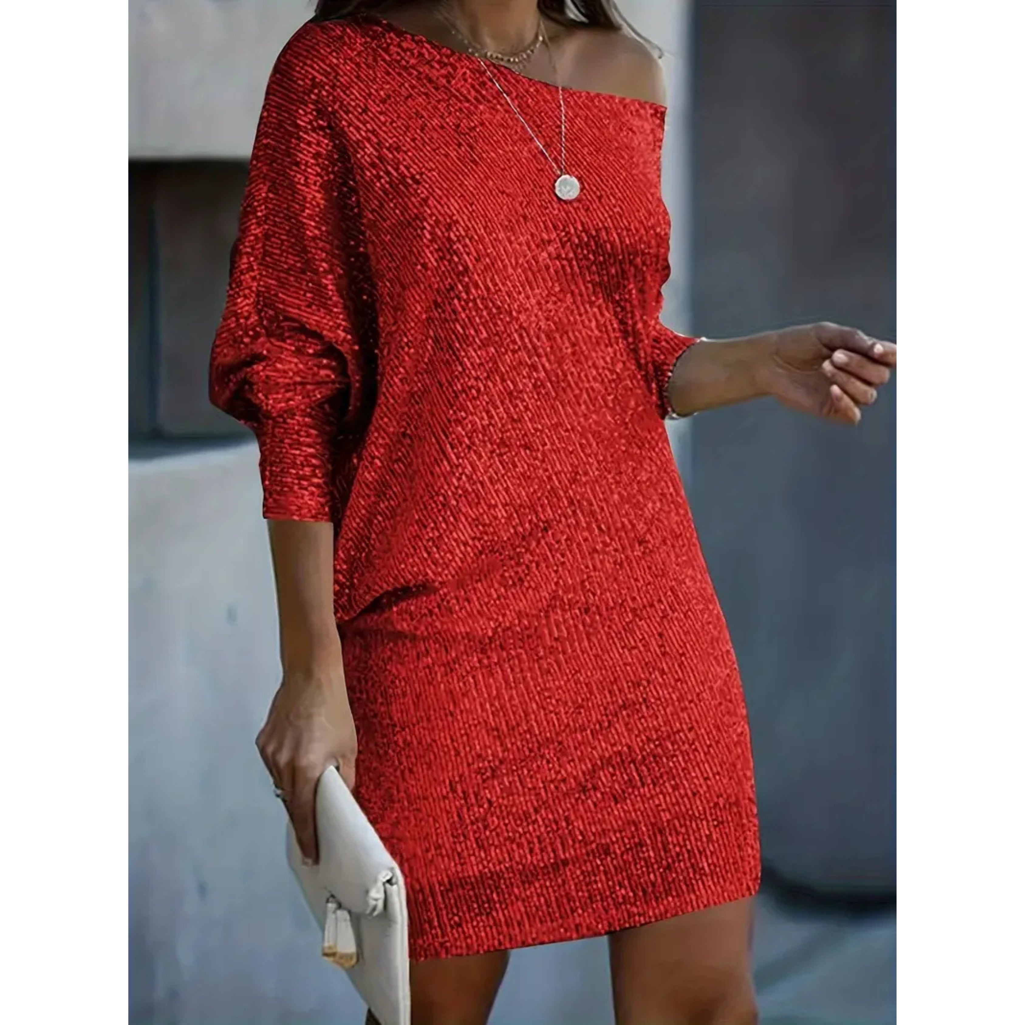 Robe de Soirée pour Femme | Sequins Contrastés, Éblouissante & Festive adapté aux tenues polyvalentes.