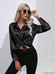 Women's Satin Long Sleeve Blouse for Elegant and Stylish Outfits