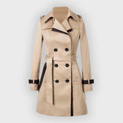 Women's Water-Repellent Trench Jacket with Belted Waist Detail