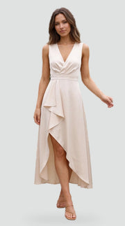 Wedding Guest Wrap Dress with V-Neck