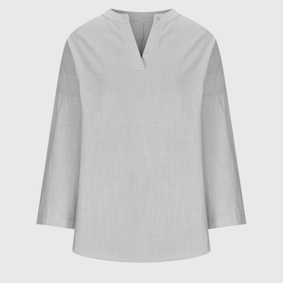Relaxed Long Sleeve V-Neck Shirt