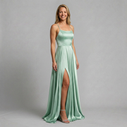 Square Neck Satin Maxi Dress