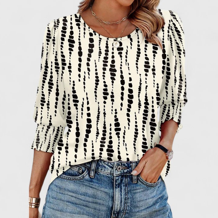 Relaxed Smocked Sleeve Top