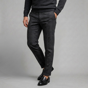 Check Pattern Trousers with Slim Fit