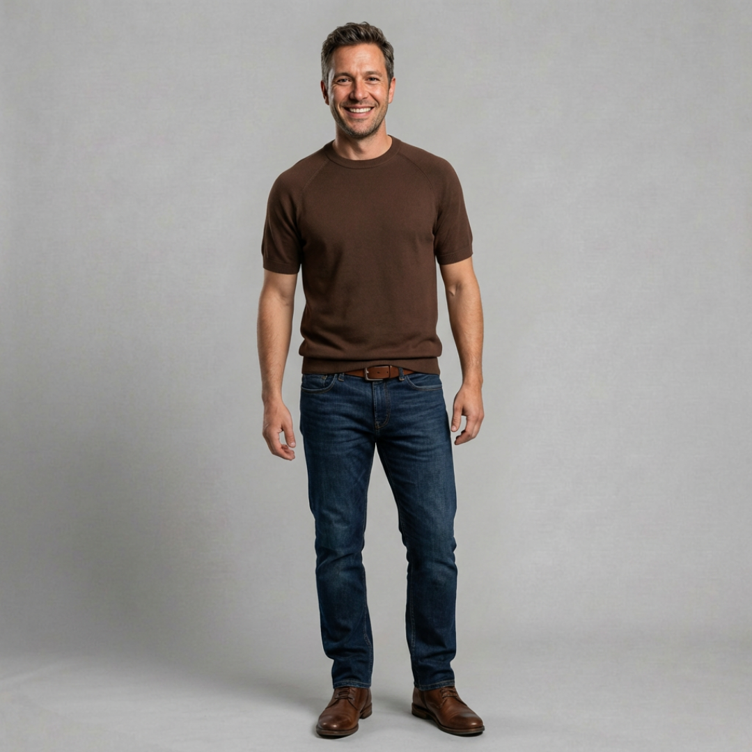 Crew Neck Short Sleeve Knit Tee