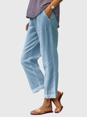 Linen Straight-Leg Pants
