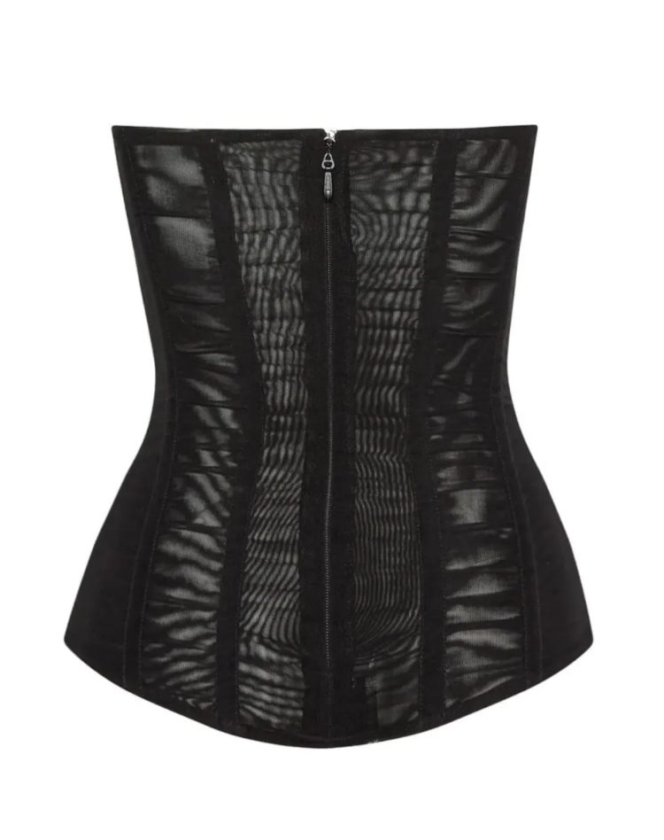 Strapless Corset Top Style Evening Wear Mesh
