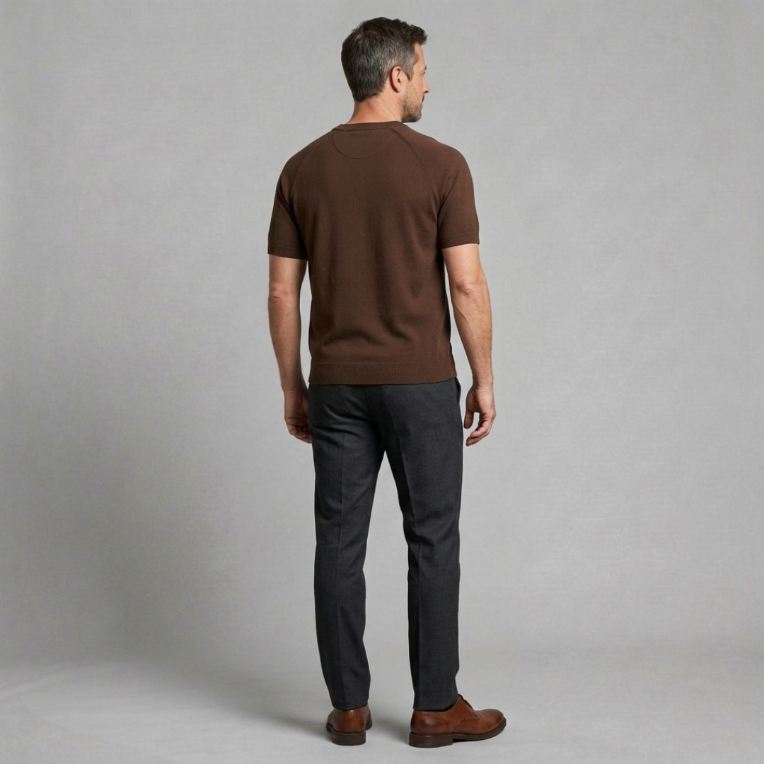 Crew Neck Short Sleeve Knit Tee