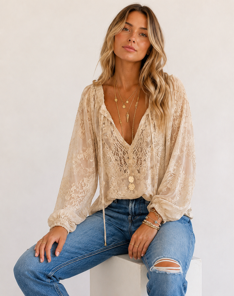 Lace Bohemian Blouse