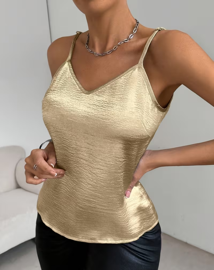 Satin V-Neck Cami Top