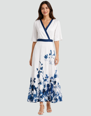 Floral V-Neck Maxi Dress Wedding Guest