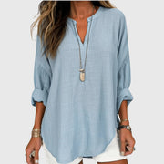 Relaxed Long Sleeve V-Neck Shirt