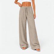 Wide Leg Drawstring Pants Lightweight Style Everyday Wear Adjustable