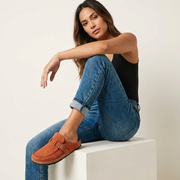 Casual Suede Clogs with Buckle Detail