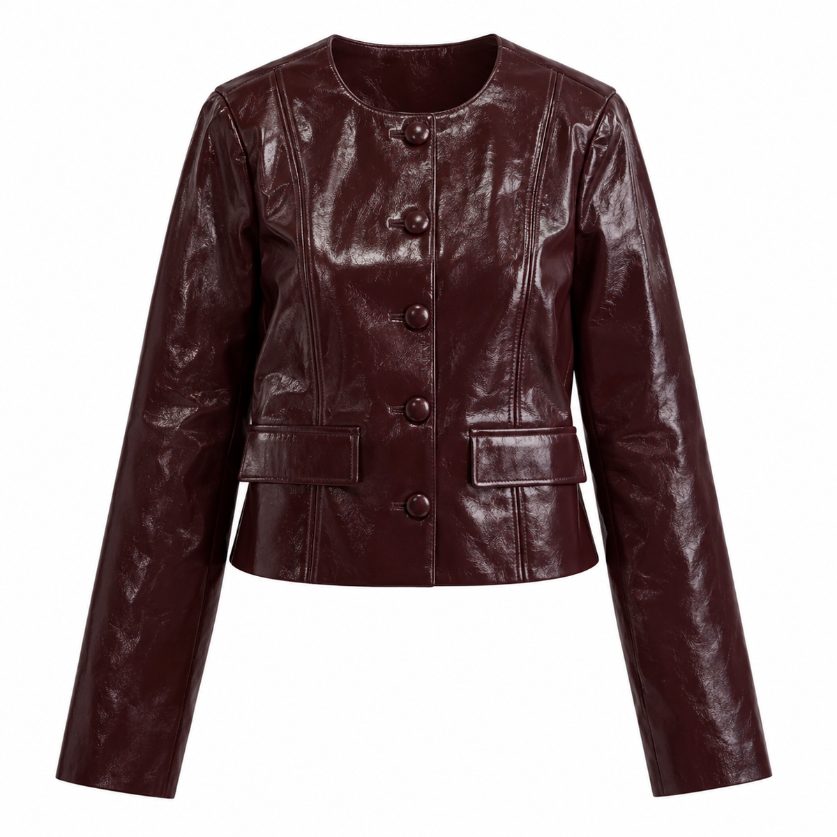 Coated Jacket and A-Line Skirt Set Finish Autumn Winter Wear