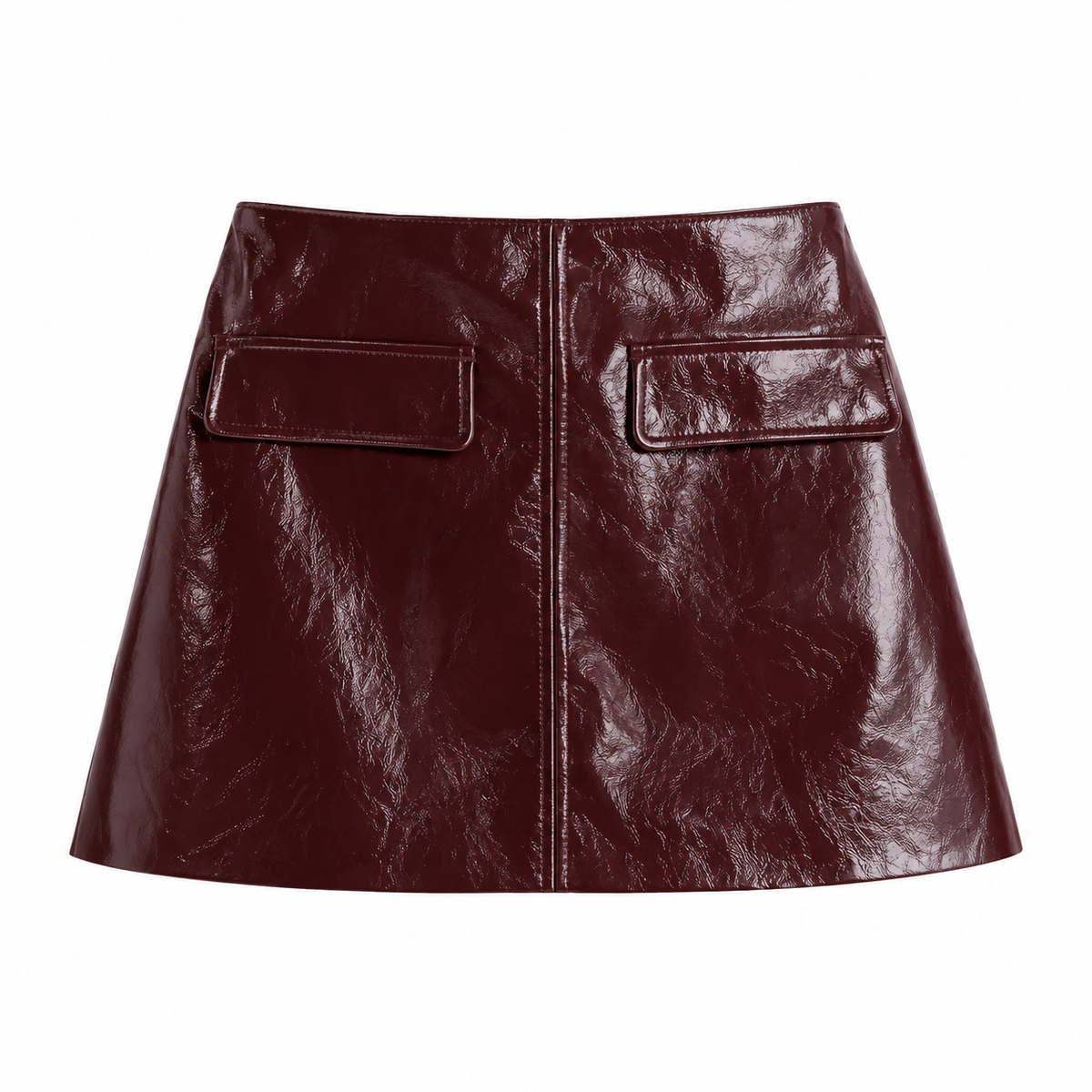 Coated Jacket and A-Line Skirt Set Finish Autumn Winter Wear