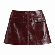 Coated Jacket and A-Line Skirt Set Finish Autumn Winter Wear