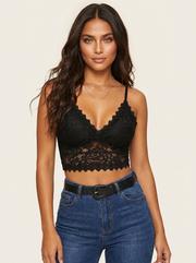 Lace V-Neck Crop Top