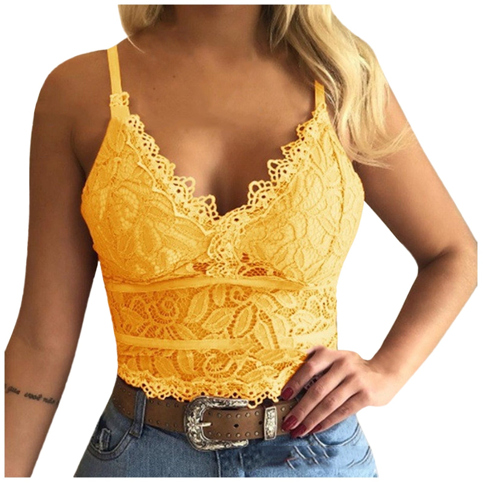 Lace V-Neck Crop Top