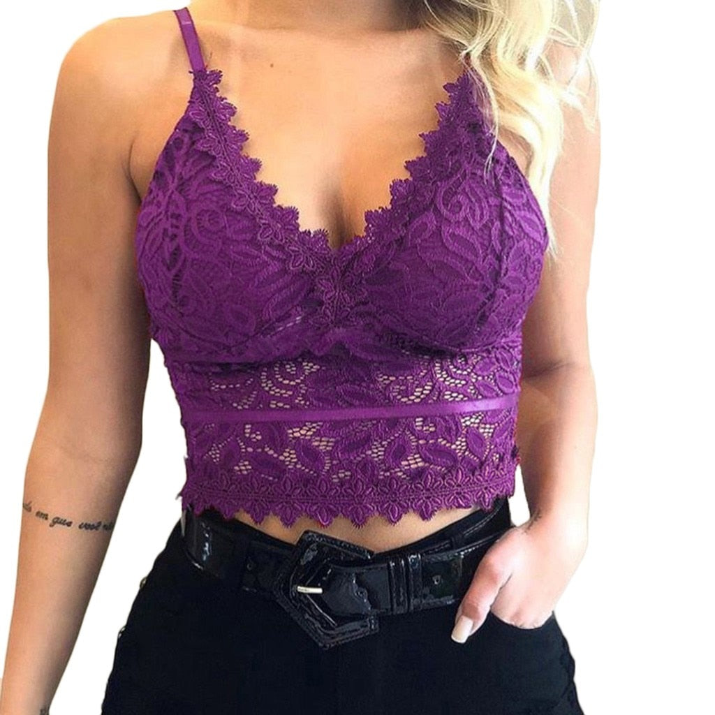 Lace V-Neck Crop Top