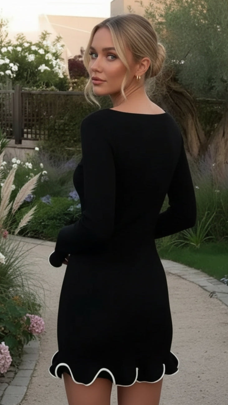 Ruffle Hem Bodycon Mini Dress