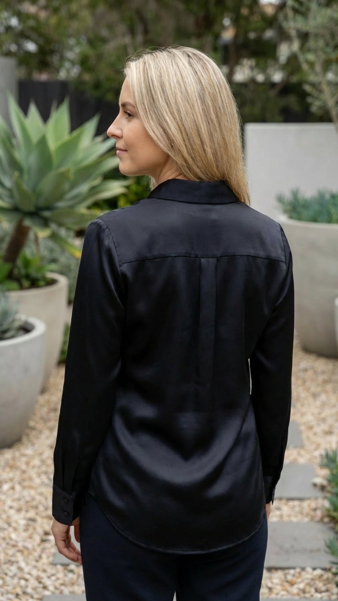 Satin Long Sleeve Blouse