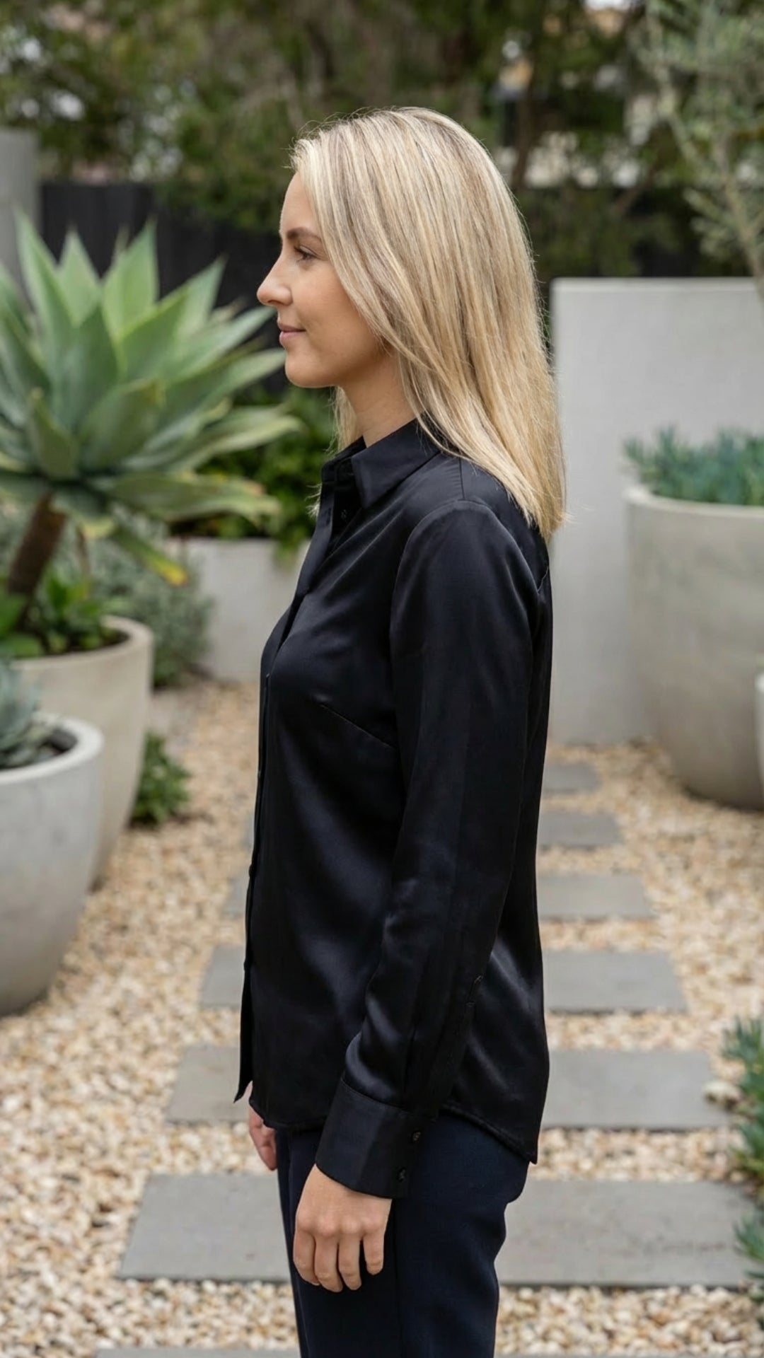 Satin Long Sleeve Blouse