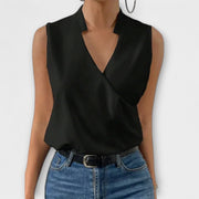 V-Neck Sleeveless Wrap Top