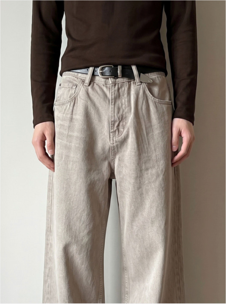Relaxed Wide-Leg Jeans for Men's Casual Comfort and Versatility