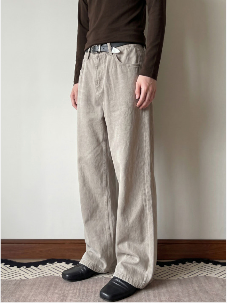 Relaxed Wide-Leg Jeans for Men's Casual Comfort and Versatility