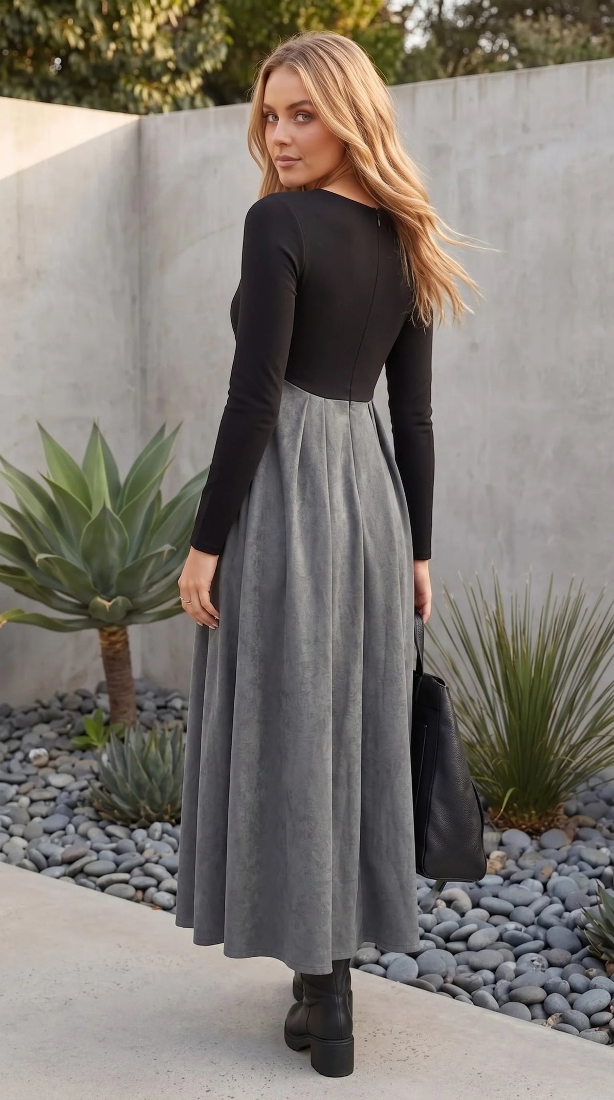 Asymmetrical Waist Maxi Dress