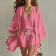 Women's Pajama Set – Airy Linen – Relaxed Fit Casual Wear