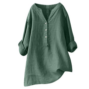 Soft V-Neck Buttoned Tunic Casual Workwear