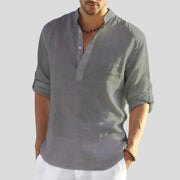 Men's Breathable Linen Polo Shirt with Tailored Fit