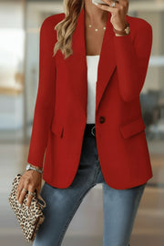 Breathable Relaxed Blazer with Flap Pockets and Open Front for Women
