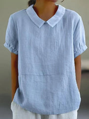 Breezy Linen Collared Blouse