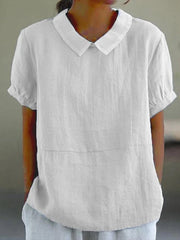 Breezy Linen Collared Blouse