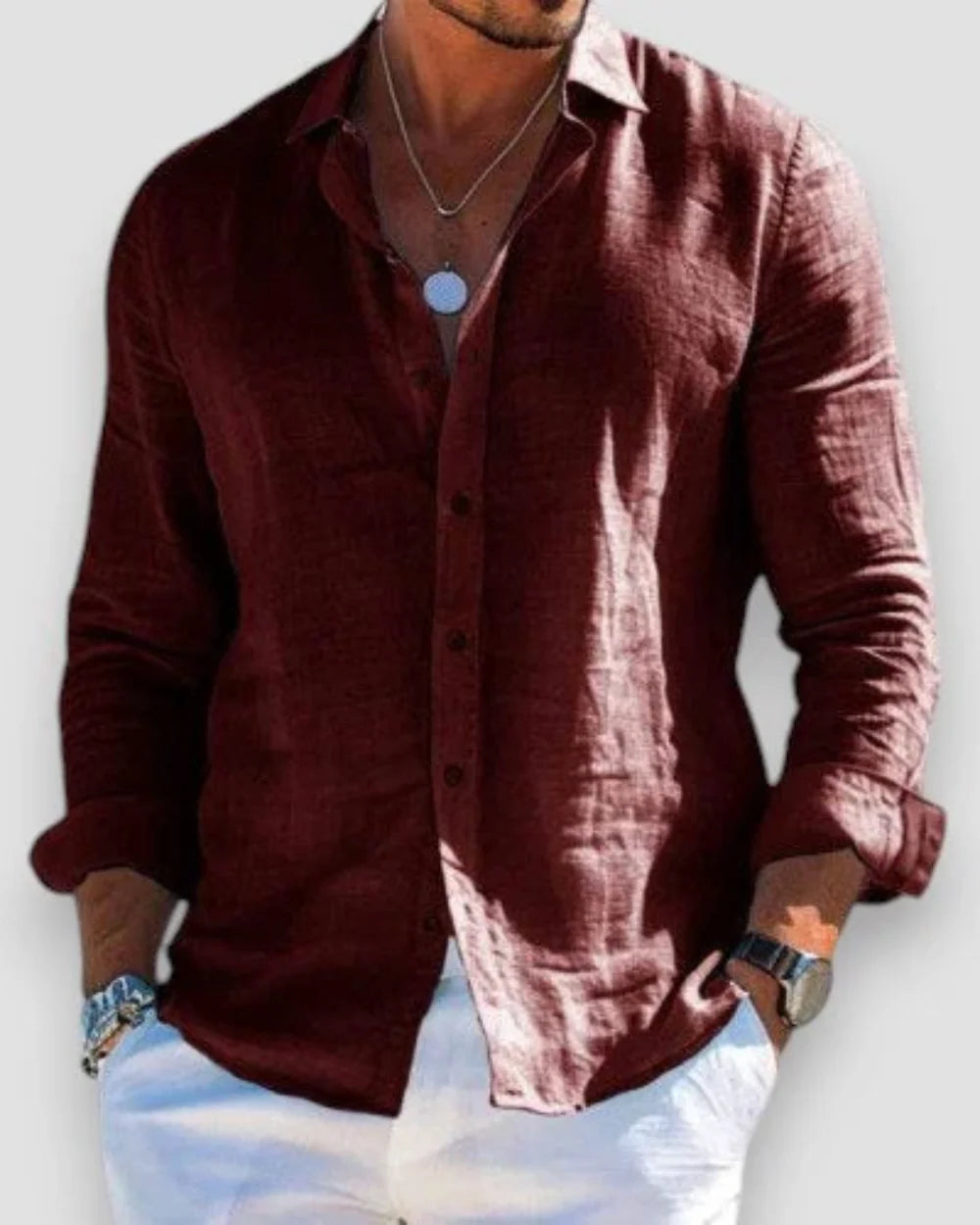 Casual Linen Button-Up Shirt Wear Every Occasion Breathable