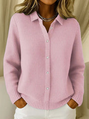 Button-Front Knit Cardigan Style Everyday Wear