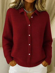 Button-Front Knit Cardigan Style Everyday Wear