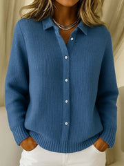 Button-Front Knit Cardigan Style Everyday Wear