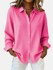 Button-Up Long Sleeve Blouse