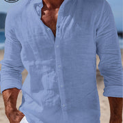 Casual Linen Button-Up Shirt Wear Every Occasion Breathable